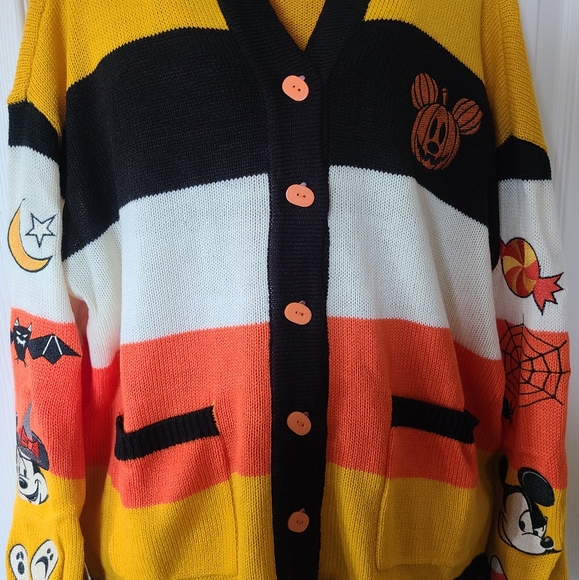 Her Universe Sweaters Disney Halloween Candy Corn Mickey Minnie